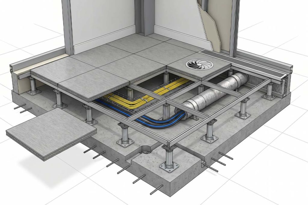 Diagram of Raised Access Floor System